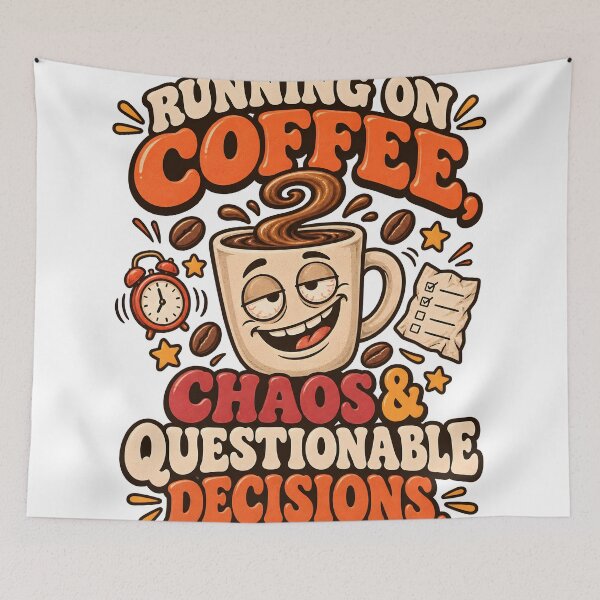 Item preview, Running on Coffee Chaos and Questionable Decisions designed and sold by Flamocha.
