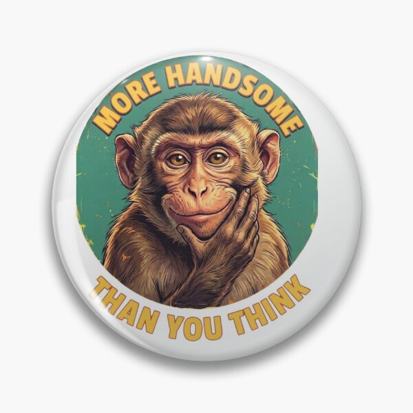 Item preview, Cheeky Monkey "More Handsome Than You Think" Vintage Design designed and sold by Khennshe-Designs.