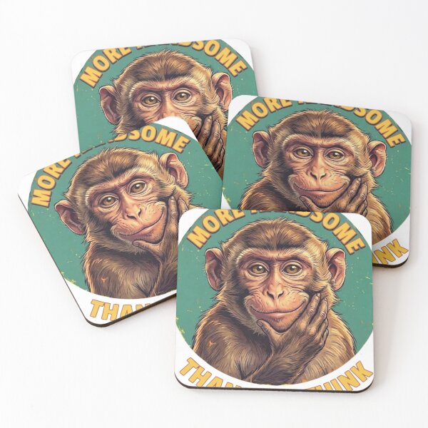 Item preview, Cheeky Monkey "More Handsome Than You Think" Vintage Design designed and sold by Khennshe-Designs.