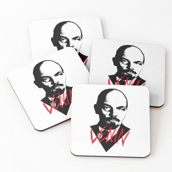 Item preview, Vladimir Lenin (Red Text) - High Contrast Revolutionary Portrait designed and sold by Flemetharya.