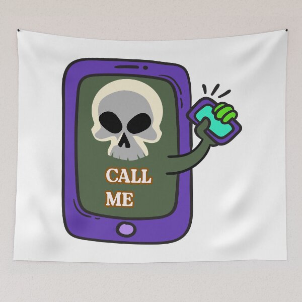 Item preview, Skeleton Phone Call Me Halloween Graphic designed and sold by NAMASTHE WORLD.