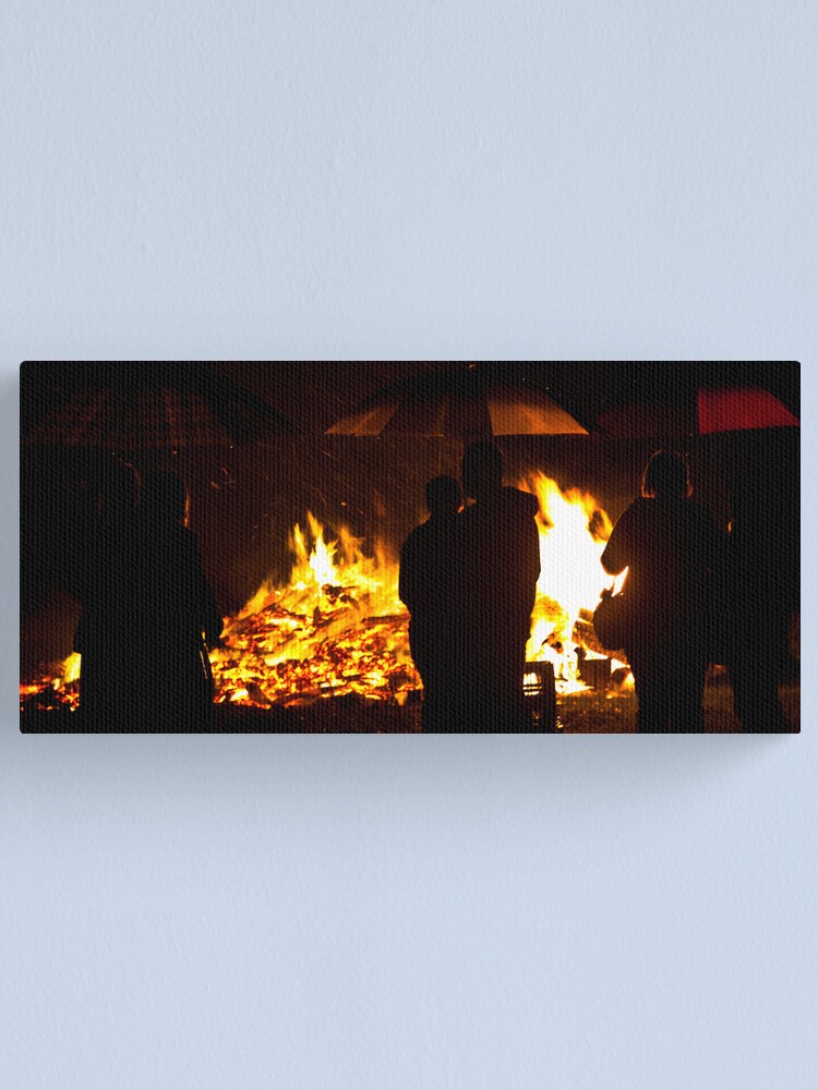 Alternate view of Brollies by the fire Canvas Print