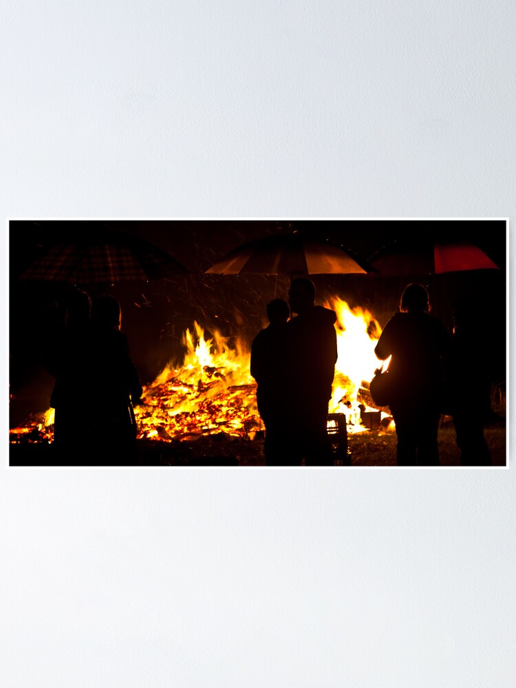 Alternate view of Brollies by the fire Poster