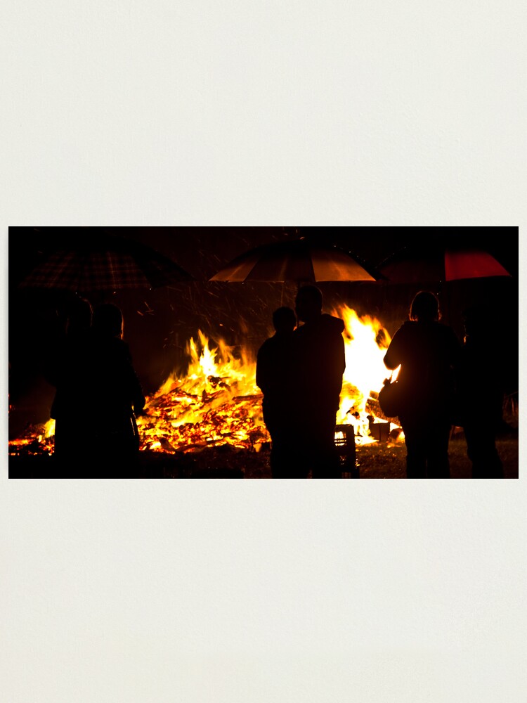 Alternate view of Brollies by the fire Photographic Print