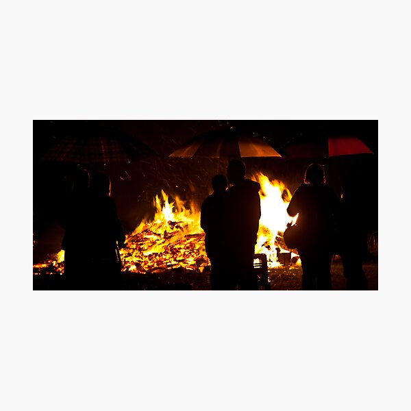 Brollies by the fire Photographic Print