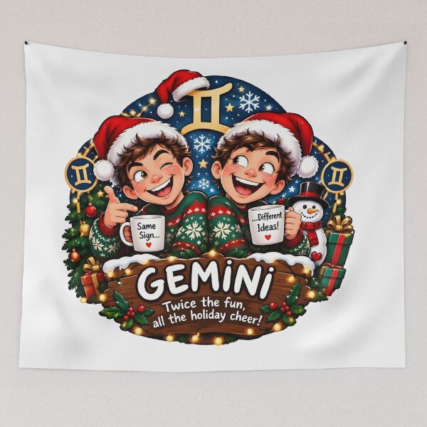 Item preview, Funny Gemini Twins Christmas Same Sign Mugs designed and sold by Zodiac Celestial Art.