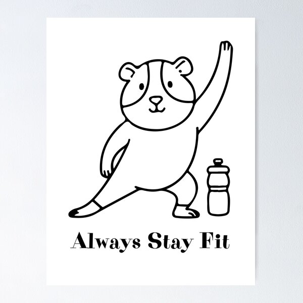 Item preview, Funny Guinea Pig – Always Stay Fit Cute Guinea Pig Lover Design designed and sold by SVALANART.