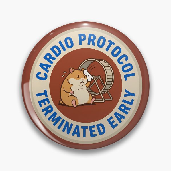 Item preview, Funny Hamster Cardio Routine Suspended Early Badge designed and sold by DripCultureLab.