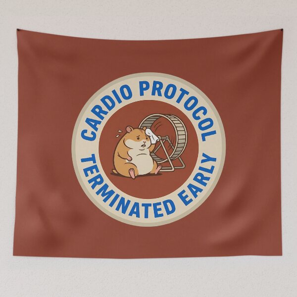 Item preview, Funny Hamster Cardio Routine Suspended Early Badge designed and sold by DripCultureLab.