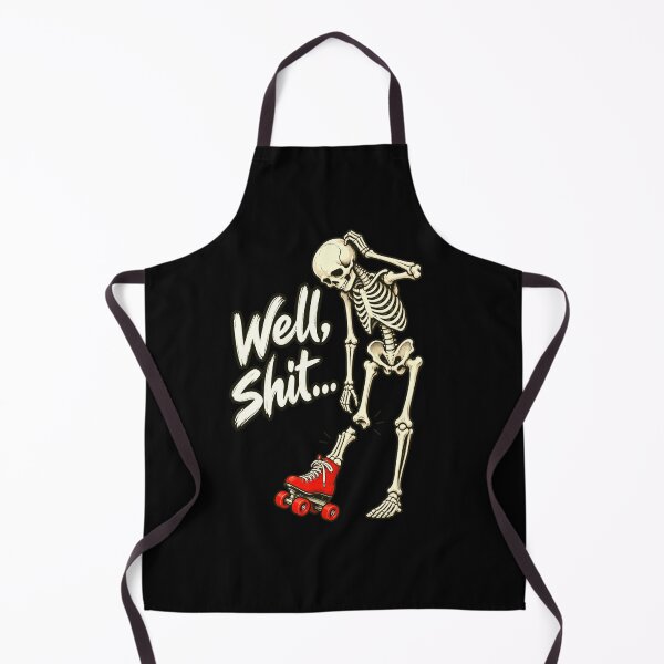 Item preview, Well, Shit... Roller Skating Skeleton Skater Humorous Accident designed and sold by FolkGraphics.