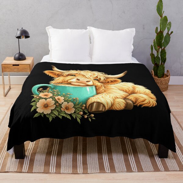 Item preview, Cute Fluffy Highland Cow Coffee Lover Farm Animal designed and sold by FolkGraphics.