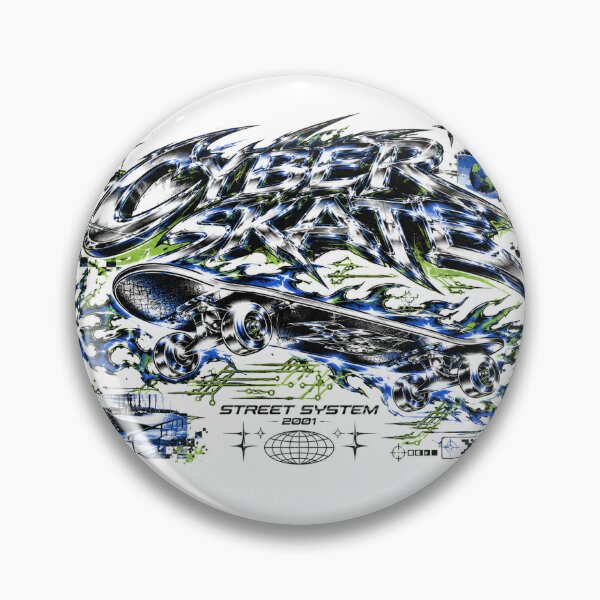 Item preview, Y2K Cyber Skate Chrome Streetwear Graphic designed and sold by Calleson.