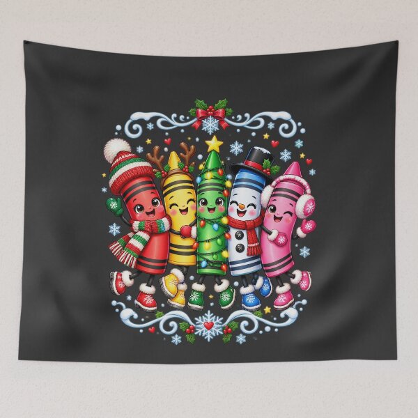 Item preview, Festive Christmas Crayons Snowman Reindeer and Holiday Lights designed and sold by AmiGraph.