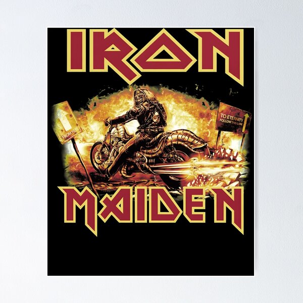 Item preview, Maiden Eddie Motorcycle Fire Metal designed and sold by RotwisArt.