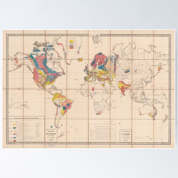 Item preview, Historic Map of the World's Geology designed and sold by mintmap.