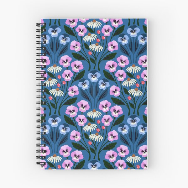 Item preview, Pansy flower meadow in blue and pink designed and sold by Jennifer Ladd.
