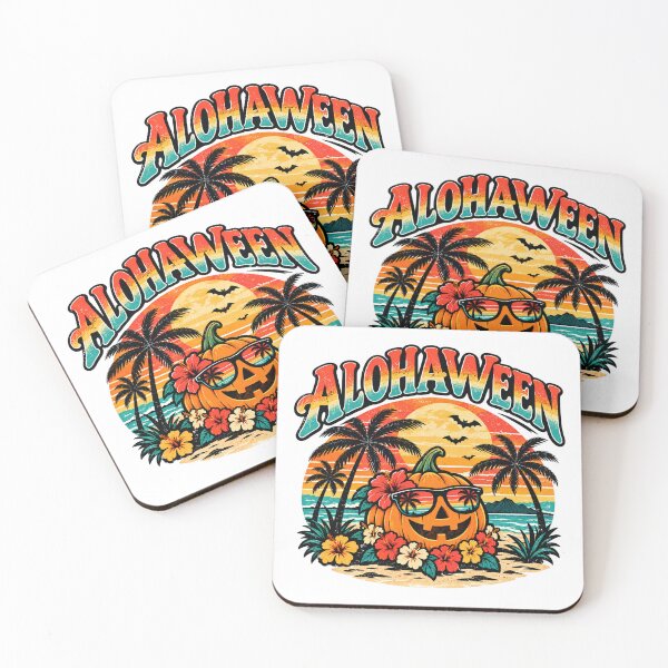 Item preview, Alohaween Tropical Halloween T-Shirt – Funny Pumpkin Beach designed and sold by BlueMaverickCo.
