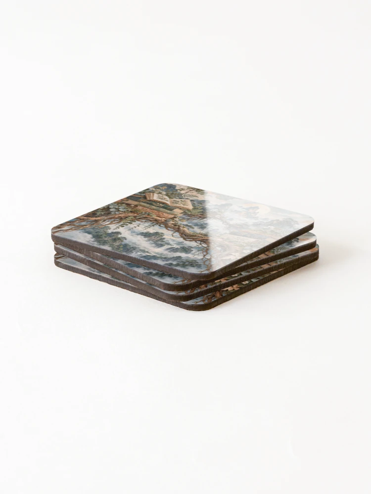 Thumbnail 4 of 5, Coasters (Set of 4), Aerial Roots Library designed and sold by DrizzyV.