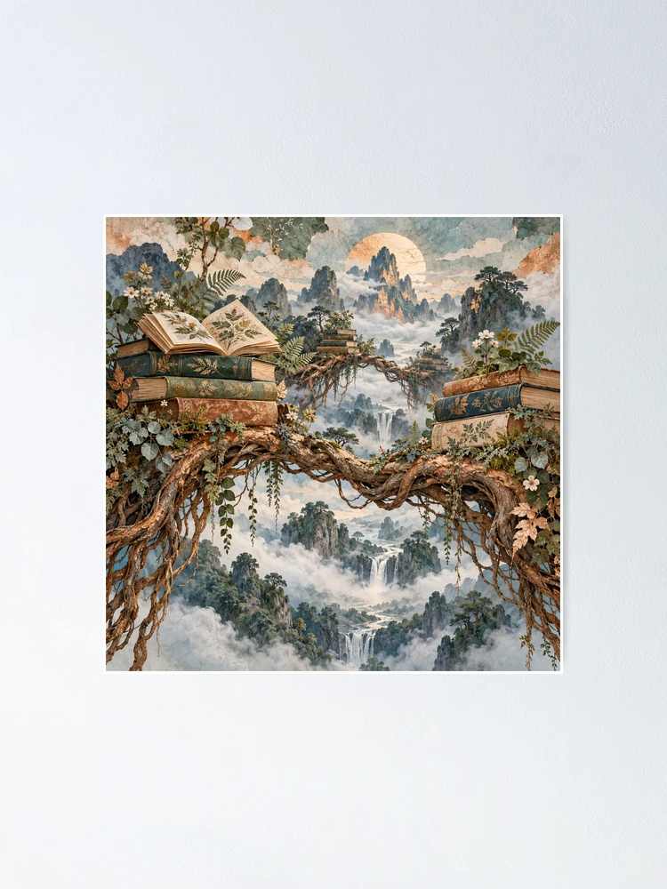 Thumbnail 1 of 3, Poster, Aerial Roots Library designed and sold by DrizzyV.