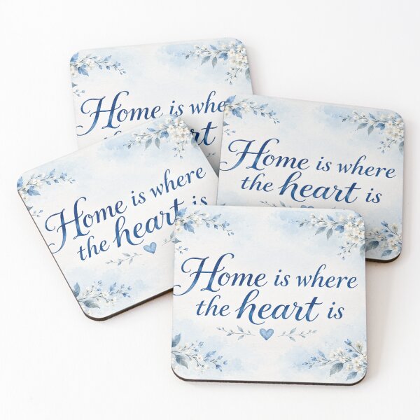 Item preview, Home Is Where the Heart Is – Blue Watercolor Florals designed and sold by Kimberly Palmer.