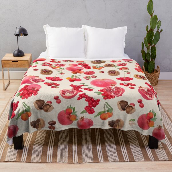Item preview, Red Pomegranates Berries And Chestnuts Pattern designed and sold by The-NOKU-Co.