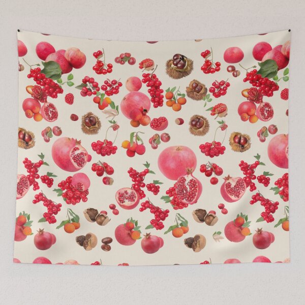 Item preview, Red Pomegranates Berries And Chestnuts Pattern designed and sold by The-NOKU-Co.