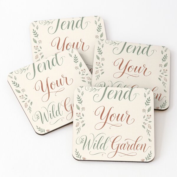 Item preview, Tend Your Wild Garden Botanical Hand Lettering designed and sold by mossquillstudio.