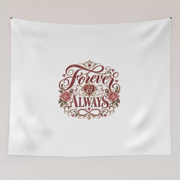 Item preview, Forever & Always – Romantic Love Quote Typography designed and sold by Amsafjol.