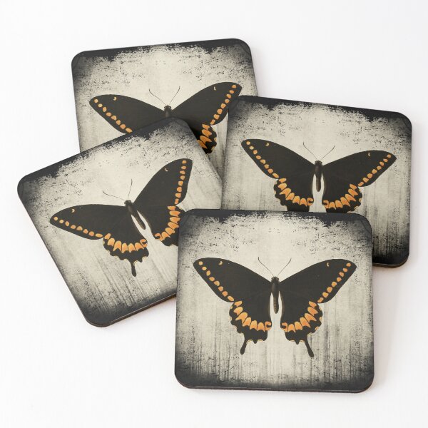 Item preview, Vintage Black Swallowtail Butterfly - Dark Academia Botanical Art, Victorian Gothic Curiosity designed and sold by SpookyShadesLab.