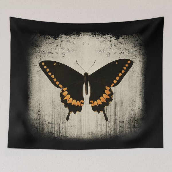 Item preview, Vintage Black Swallowtail Butterfly - Dark Academia Botanical Art, Victorian Gothic Curiosity designed and sold by SpookyShadesLab.