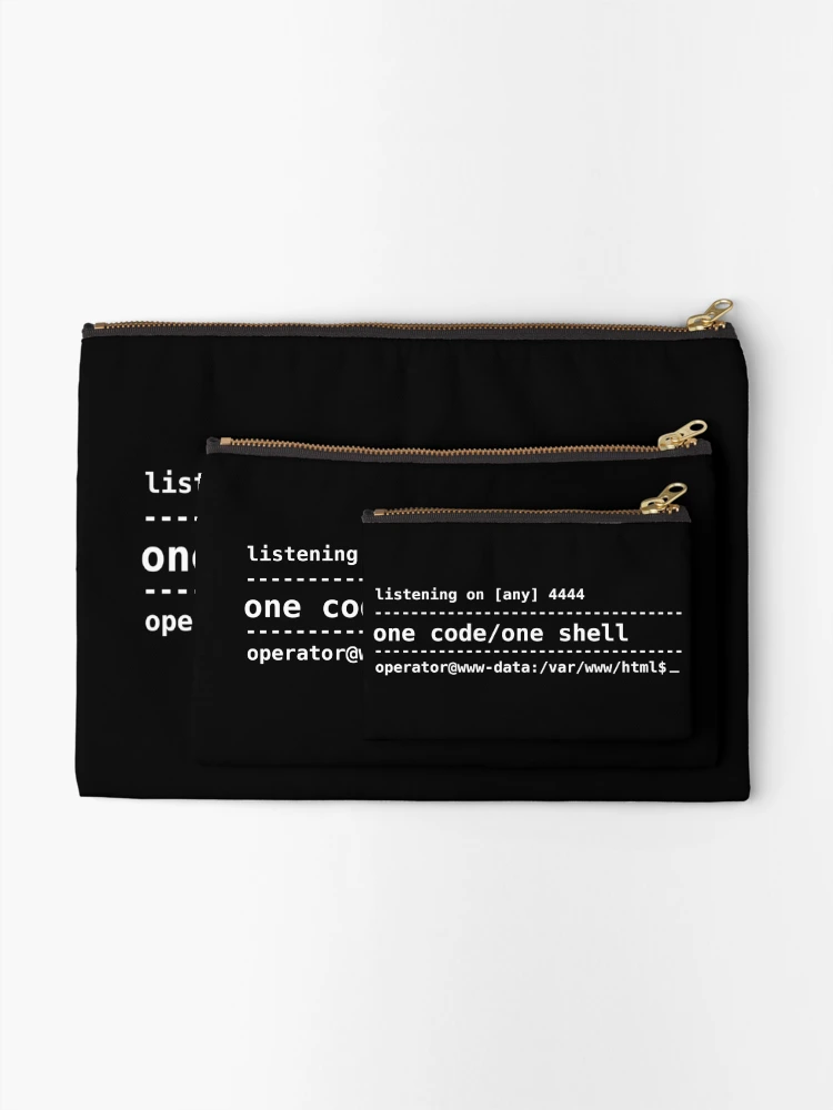 Thumbnail 2 of 4, Zipper Pouch, One Code One Shell – Reverse Shell Pentesting Terminal Design designed and sold by Brido14.