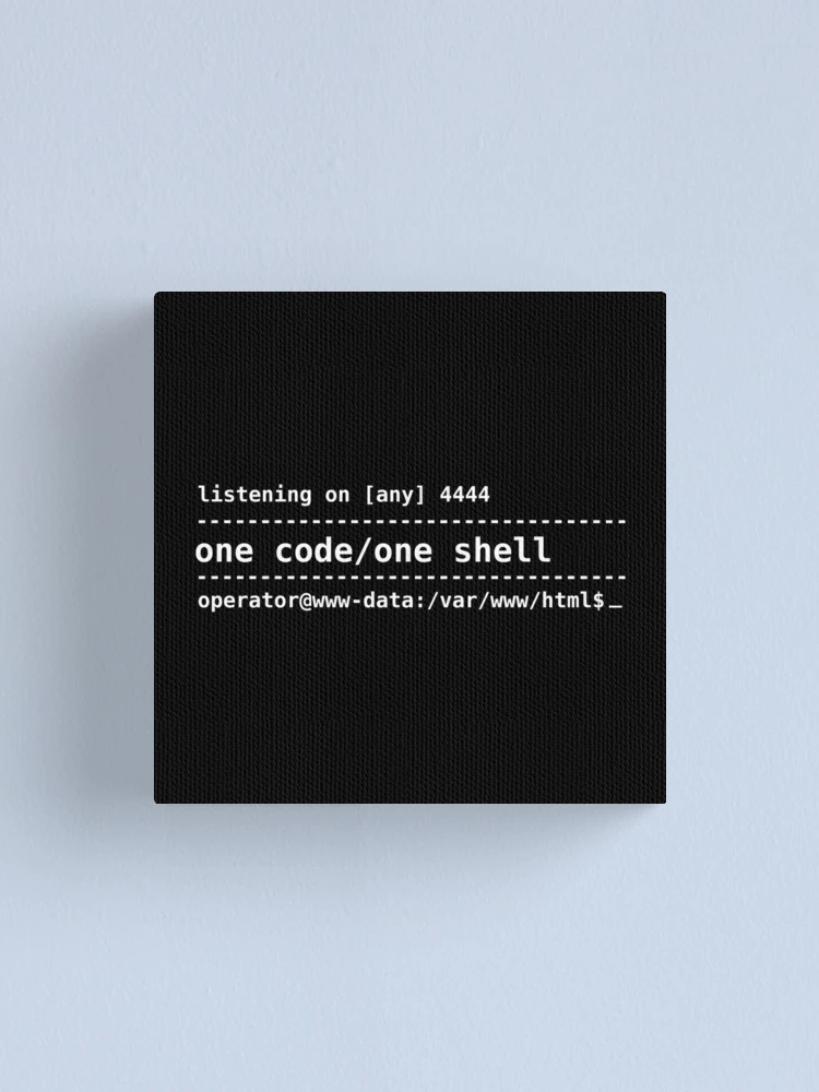 Thumbnail 1 of 3, Canvas Print, One Code One Shell – Reverse Shell Pentesting Terminal Design designed and sold by Brido14.