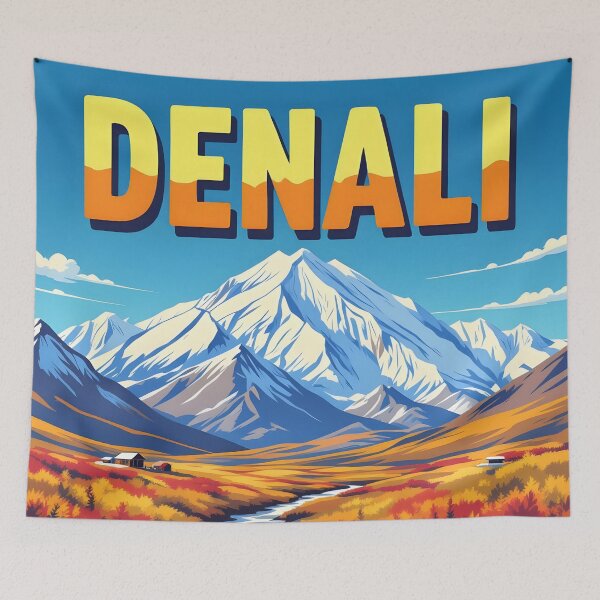 Item preview, Denali Alaska – Vintage Mountain Wilderness Travel Poster designed and sold by LSVart.