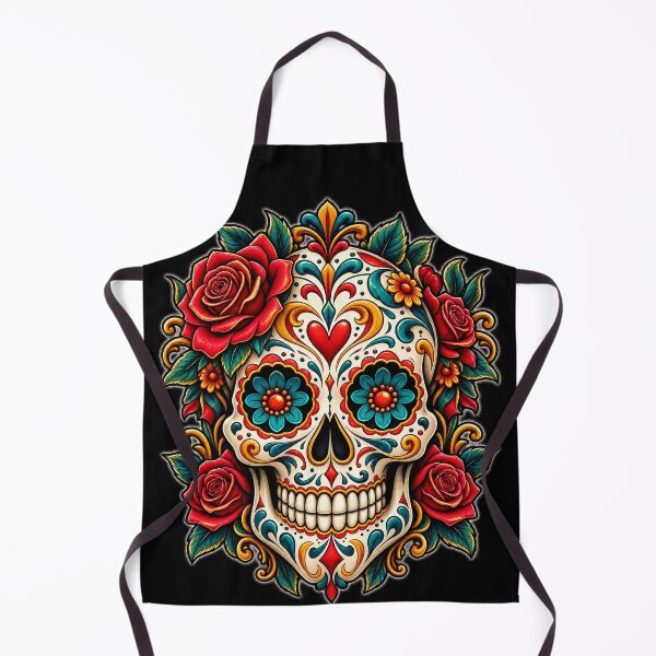 Item preview, Colorful Sugar Skull Roses Mexican Folk Art designed and sold by THAT-ONE-TEE.
