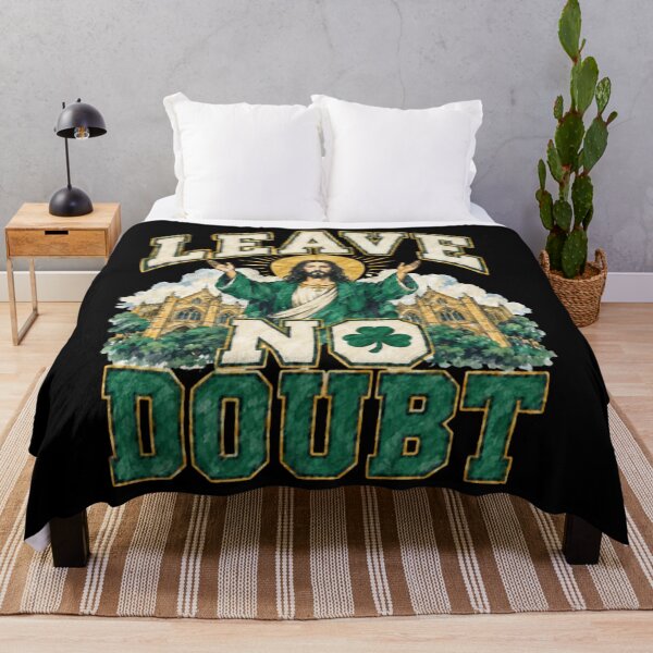 Item preview, Notre Dame Touchdown Jesus, Leave No Doubt, Fighting Irish Football, Shamrock designed and sold by Fryeal Berik.