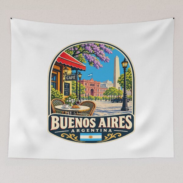 Item preview, Vintage Buenos Aires Argentina Tango Travel Badge Poster & Gift designed and sold by Globalcitytees.