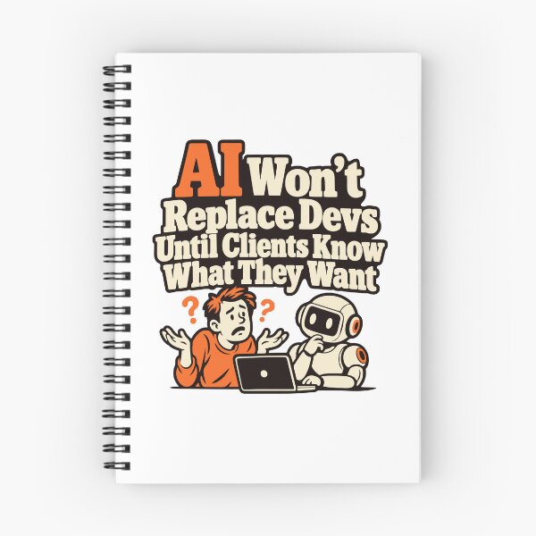 Item preview, AI Won’t Replace Devs Until Clients Know What They Want designed and sold by ThreadQuirk.