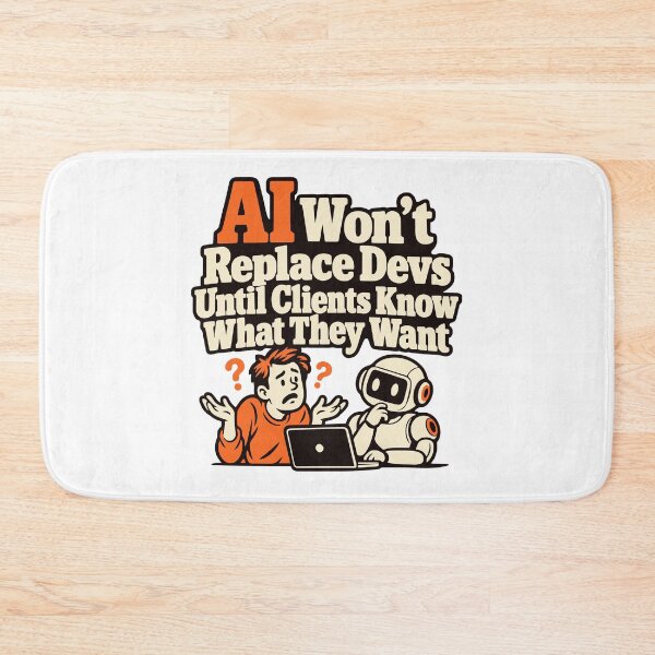 Item preview, AI Won’t Replace Devs Until Clients Know What They Want designed and sold by ThreadQuirk.