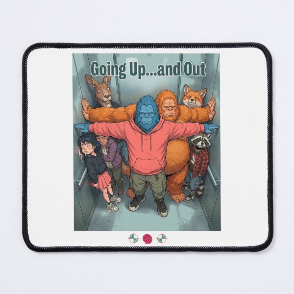 Item preview, Going Up... and Out | Funny Bigfoot Elevator Yoga Pose designed and sold by Whimsy Trail Co.