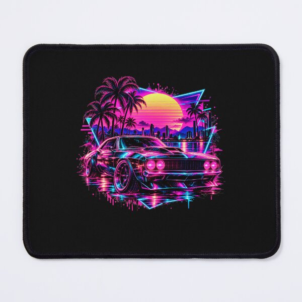 Item preview, Retro Neon Muscle Car – Synthwave Sunset designed and sold by UnglaublichGut.