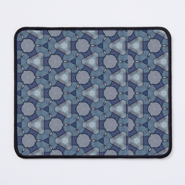 Item preview, Slate Blue Indigo Hexagonal Triquetra Trefoil Tile Pattern Mandala - Duvet Cover designed and sold by ArithraStudio.