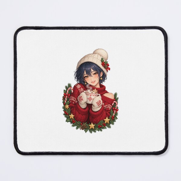 Item preview, Cozy Christmas Anime Girl with Hot Cocoa designed and sold by Krasawcew.