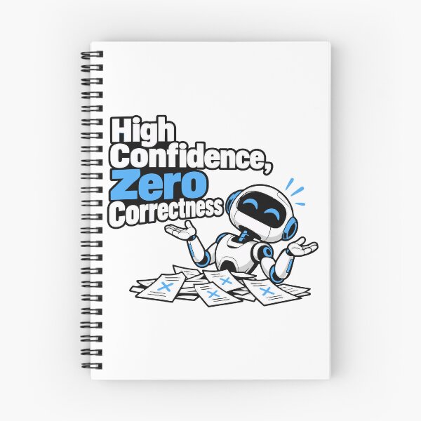 Item preview, High Confidence, Zero Correctness AI Humor Graphic designed and sold by ThreadQuirk.