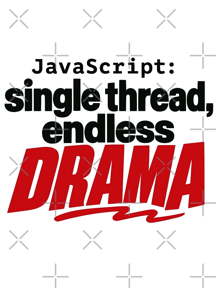Thumbnail 3 of 3, Scarf, JavaScript Single Thread Endless Drama Funny Coder Typography designed and sold by ThreadQuirk.