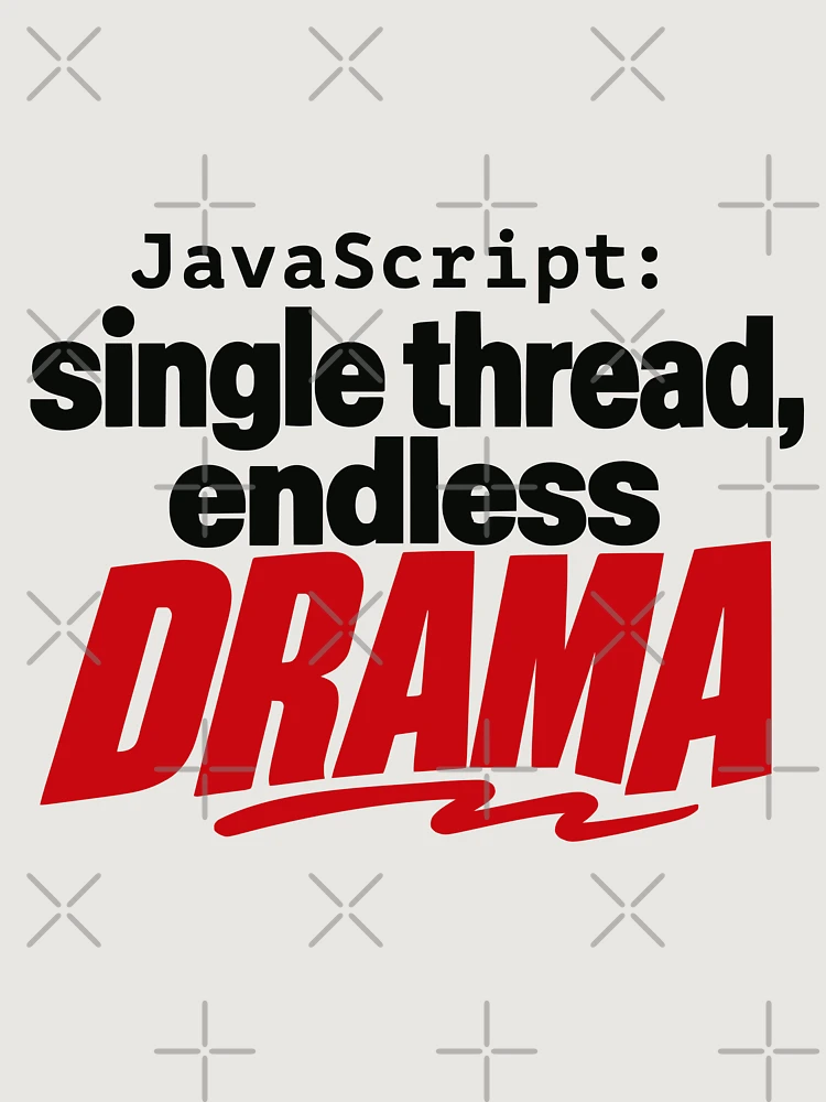 Thumbnail 6 von 6, Premium Oversized Pullover, JavaScript Single Thread Endloses Drama Lustiger Programmierer Typografie designt und verkauft von ThreadQuirk.