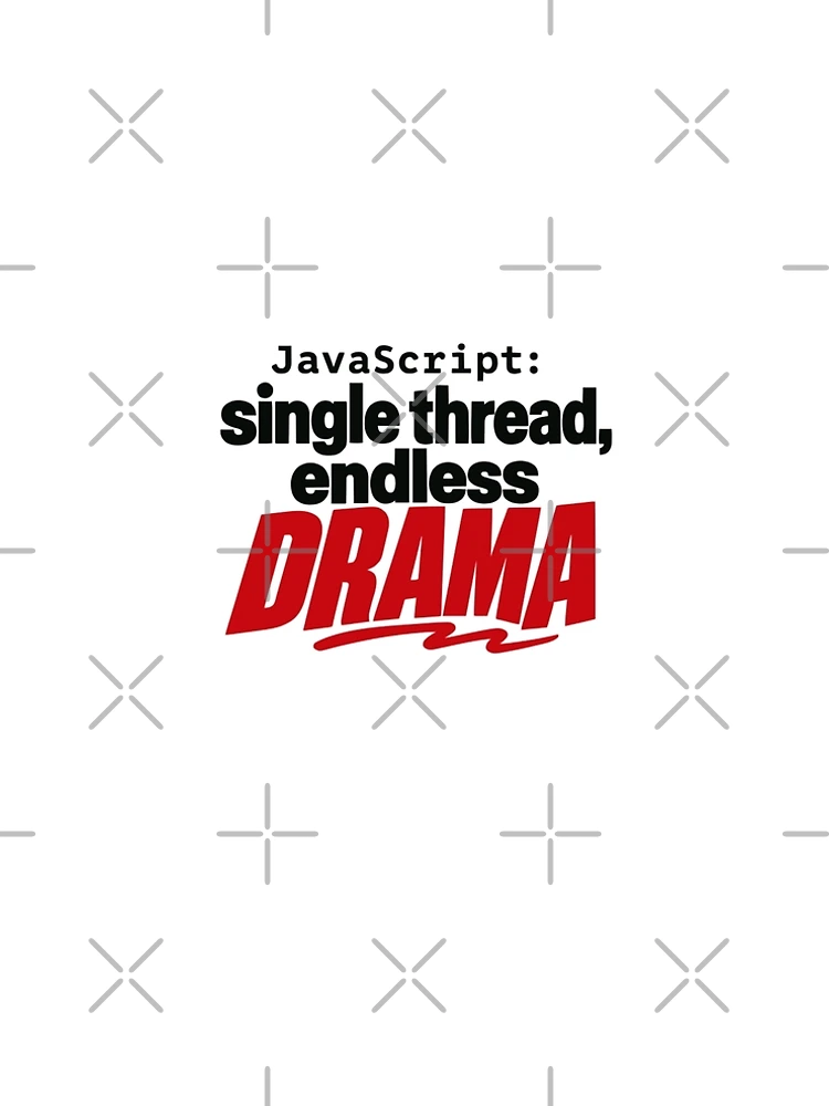 Thumbnail 5 of 5, A-Line Dress, JavaScript Single Thread Endless Drama Funny Coder Typography designed and sold by ThreadQuirk.