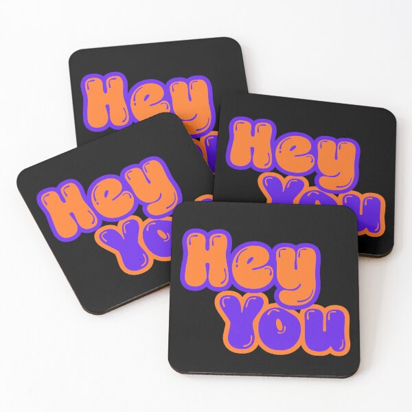 Item preview, 'Hey You' Bold Orange and Purple Retro Bubble Typography designed and sold by Detroja Typography.