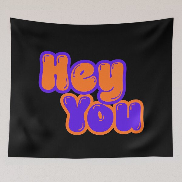 Item preview, 'Hey You' Bold Orange and Purple Retro Bubble Typography designed and sold by Detroja Typography.