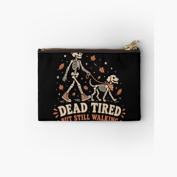Item preview, Dead Tired Skeleton Walking Dog - Funny Halloween & Dog Lover designed and sold by DesignsDominus.