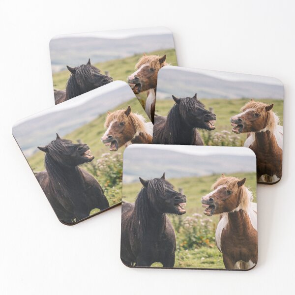 Item preview, Laughing Horses Funny Horse Friends Countryside Animal Art designed and sold by roverte.